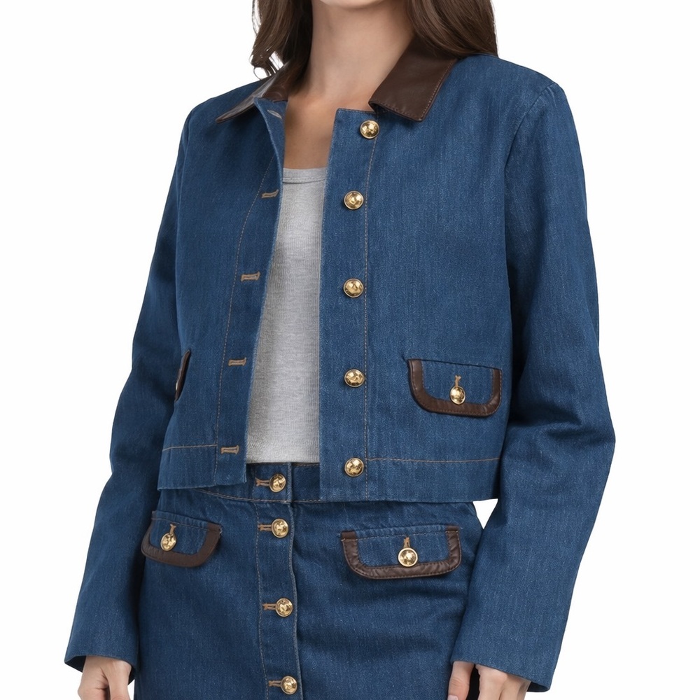 HOUSE OF HARLOW 1960
Collar Denim Jacket Denim Blue Size 6